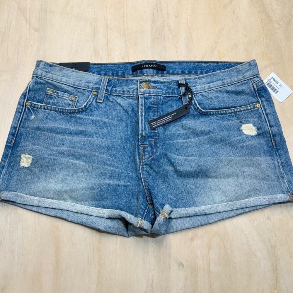 J Brand Patti Low Rise Rolled Denim Shorts Magnetic Blue Size 31 NWT